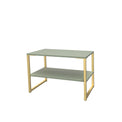 Hudson Olive Sofa Side Lamp Table with shelf and gold legs