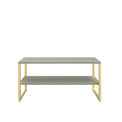 Hudson Olive Coffee Table with Shelf and gold legs from Roseland