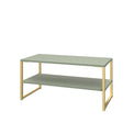 Hudson Olive Coffee Table with Shelf and gold legs