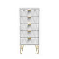 Geo white slim 5 drawer tallboy chest from roseland
