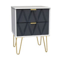 Geo white and navy wireless charging 2 drawer utility chest from roseland