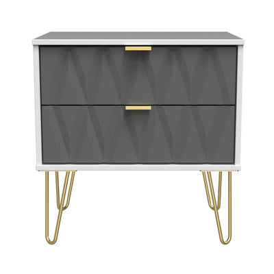 Geo 2 Drawer Utility with Gold Hairpin Legs