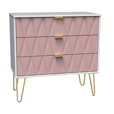 Geo 3 Drawer Chest with Gold Hairpin Legs