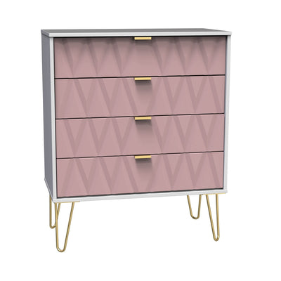 Geo 4 Drawer Chest with Gold Hairpin Legs