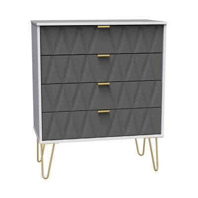 Geo 4 Drawer Chest with Gold Hairpin Legs