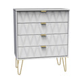 Geo 4 Drawer Chest with Gold Hairpin Legs