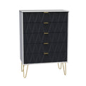 Geo 5 Drawer Chest with Gold Hairpin Legs