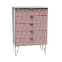 Geo 5 Drawer Chest with Gold Hairpin Legs