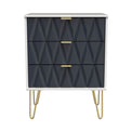 Geo White and Navy 3 Drawer Midi Chest from Roseland