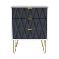 Geo White and Navy 3 Drawer Midi Chest from Roseland