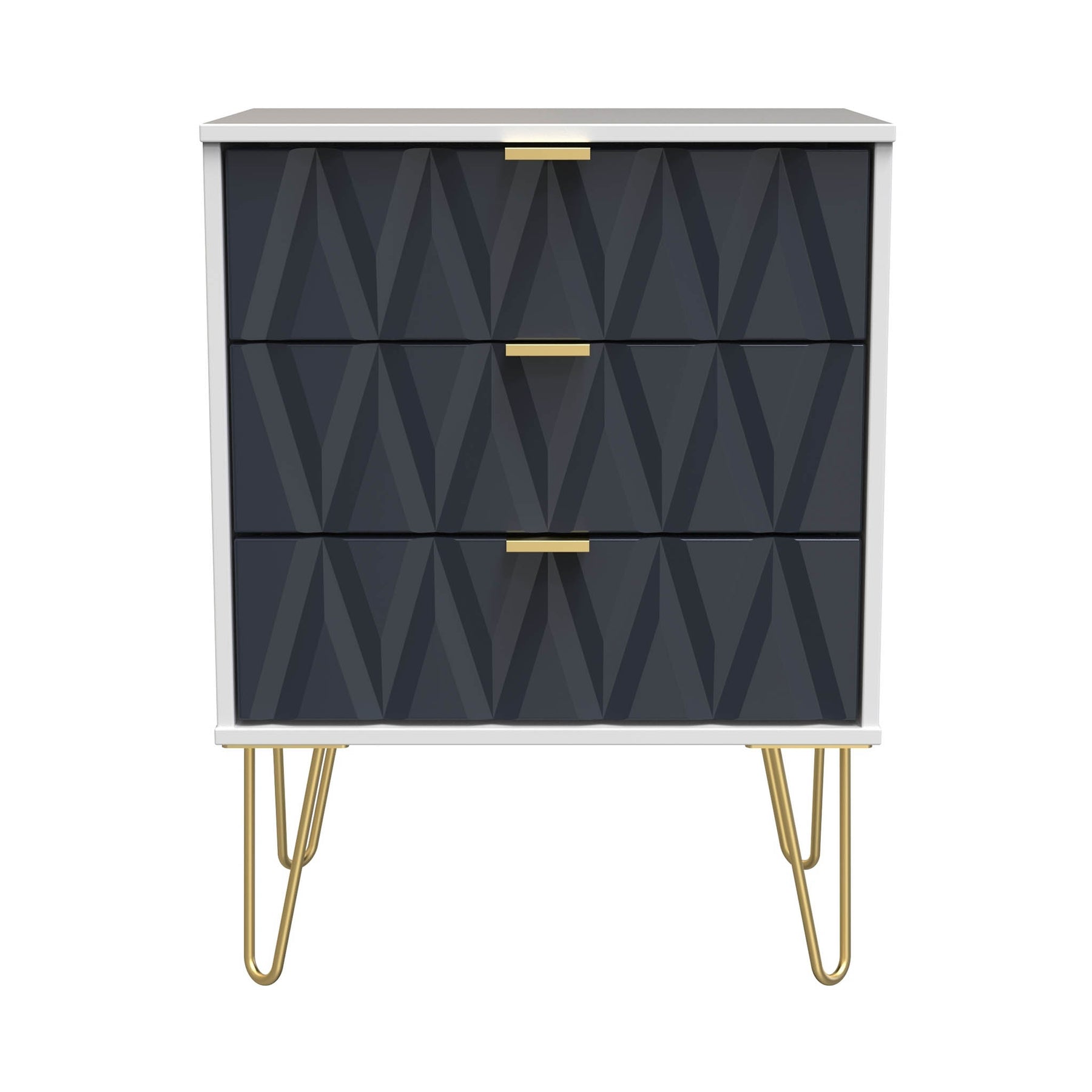 Geo White and Navy 3 Drawer Midi Chest from Roseland