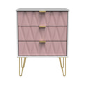 Geo White and Pink 3 Drawer Midi Chest from Roseland