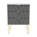 Geo White and Grey 3 Drawer Midi Chest from Roseland