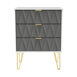 Geo White and Grey 3 Drawer Midi Chest from Roseland