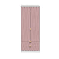 Geo white and pink panelled 2 drawer double wardrobe from roseland
