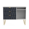 Geo White and Navy 3 Drawer TV Unit Stand from roseland