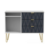Geo White and Navy 3 Drawer TV Unit Stand from roseland