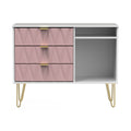 Geo White and Pink 3 Drawer TV Unit Stand from roseland