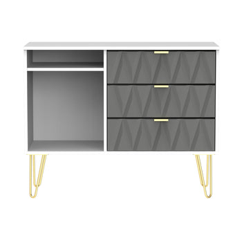 Geo 3 Drawer TV Unit with Gold Hairpin Legs