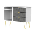 Geo White and Grey 3 Drawer TV Unit Stand from Roseland