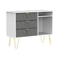 Geo White and Grey 3 Drawer TV Unit Stand from Roseland