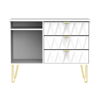 Geo 3 Drawer TV Unit with Gold Hairpin Legs