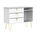 Geo White 3 Drawer Contemporary TV Unit Stand