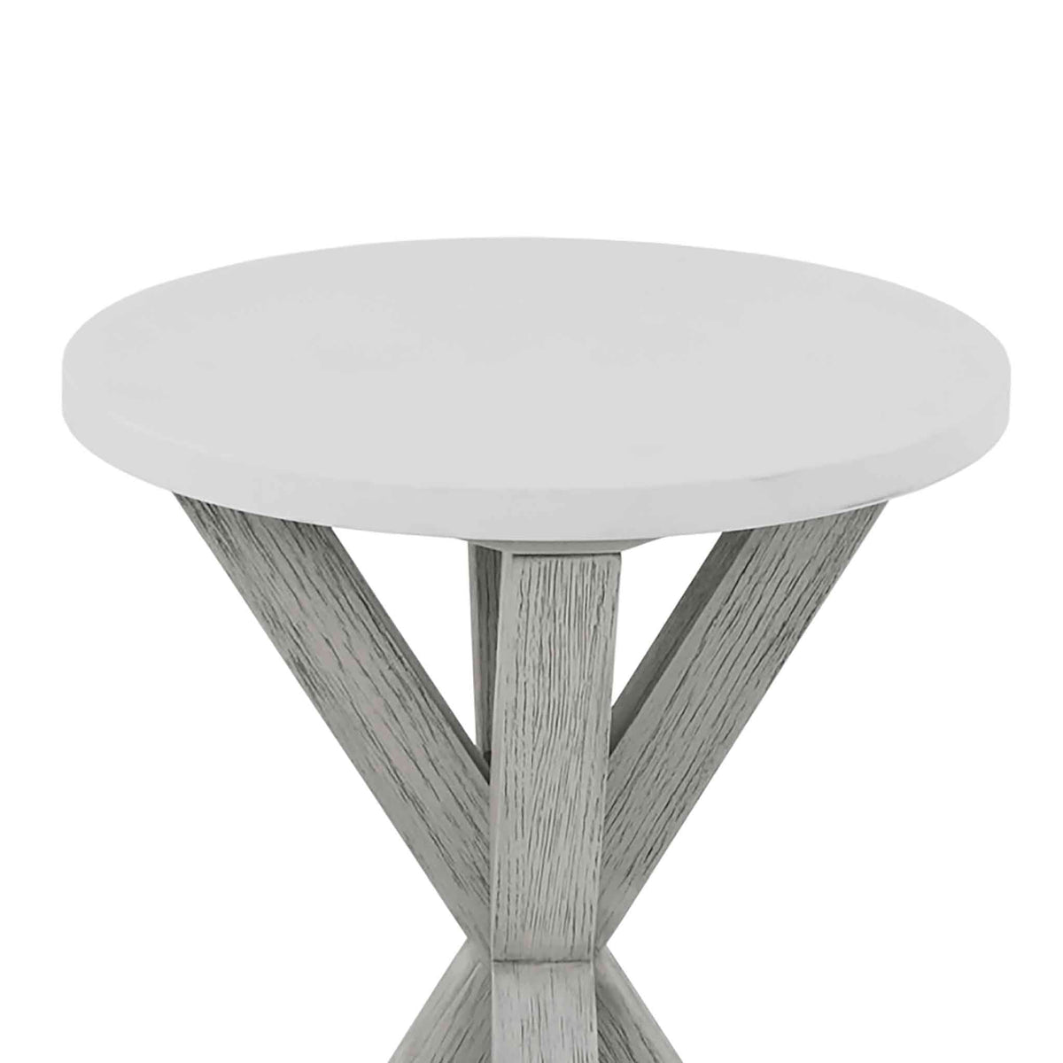 close up of the concrete effect Epsom Round Side Table