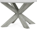 grey washed wooden legs on the Epsome Round Coffee Table