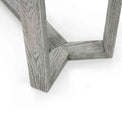 close up of the grey washed legs on the Epsom Rectangular Console Table