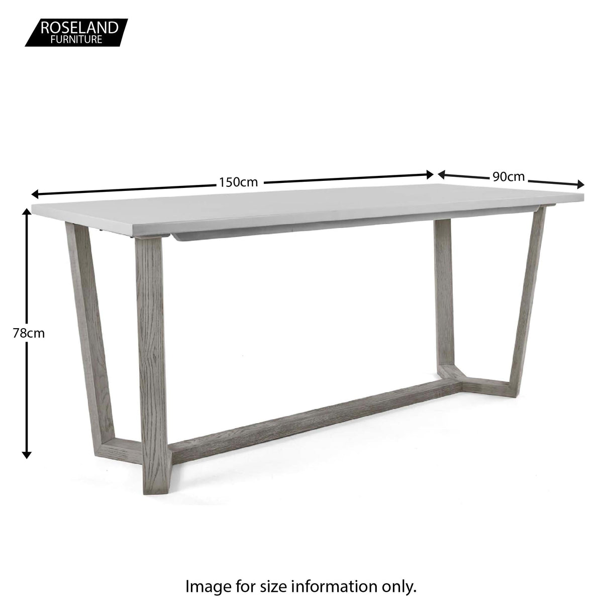 Epsom 150cm Rectangular Dining Table - Size Guide