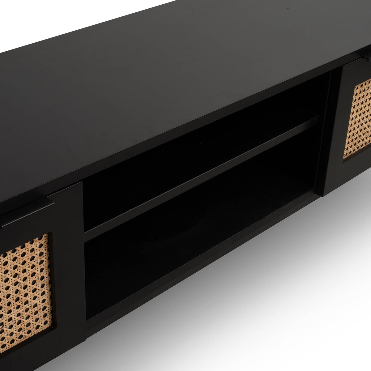 Mia Black Wireless Smart TV Unit Stand with shelves