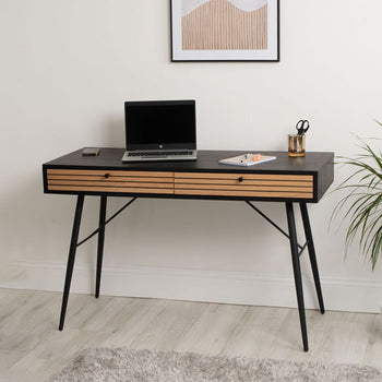 Koble Anders Smart Desk  Oak and Black with Wireless Charging