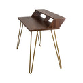 Bea Walnut & Gold Smart Office Desk mid century modern Scandi style