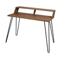 Bea Oak & Charcoal Smart Office Desk with hairpin legs