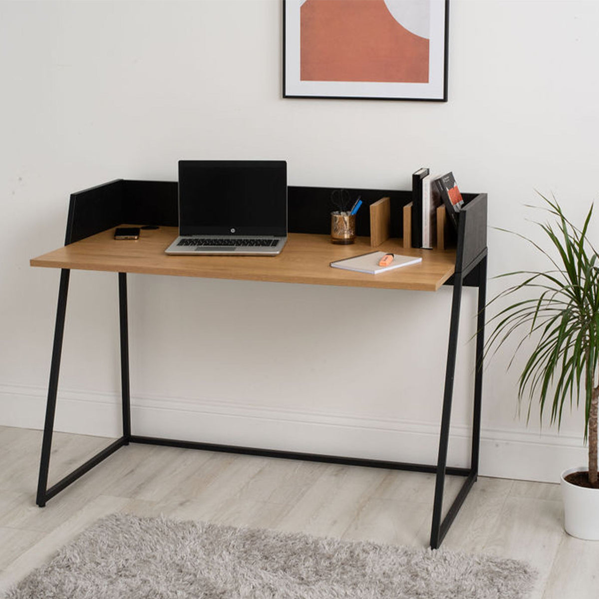 Kennett Wireless Smart Office Desk for Working From Home Lifestyle Setting