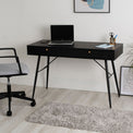 Luna Black Wireless Smart Office Desk for Work From Home Laptop PC mid century modern style