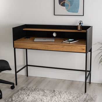 Koble Otto Smart Desk Oak and Black with Wireless Charging