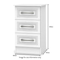 Killgarth White 3 Drawer Bedside Table dimensions