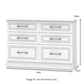 Killgarth White Wide chest of drawers dimensions