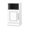 Killgarth White 4 Piece Bedroom Set - Bedside Table with Door