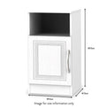 Killgarth White 4 Piece Bedroom Set - Bedside Table with Door dimensions