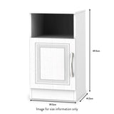 Killgarth White 4 Piece Bedroom Set - Bedside Table with Door dimensions