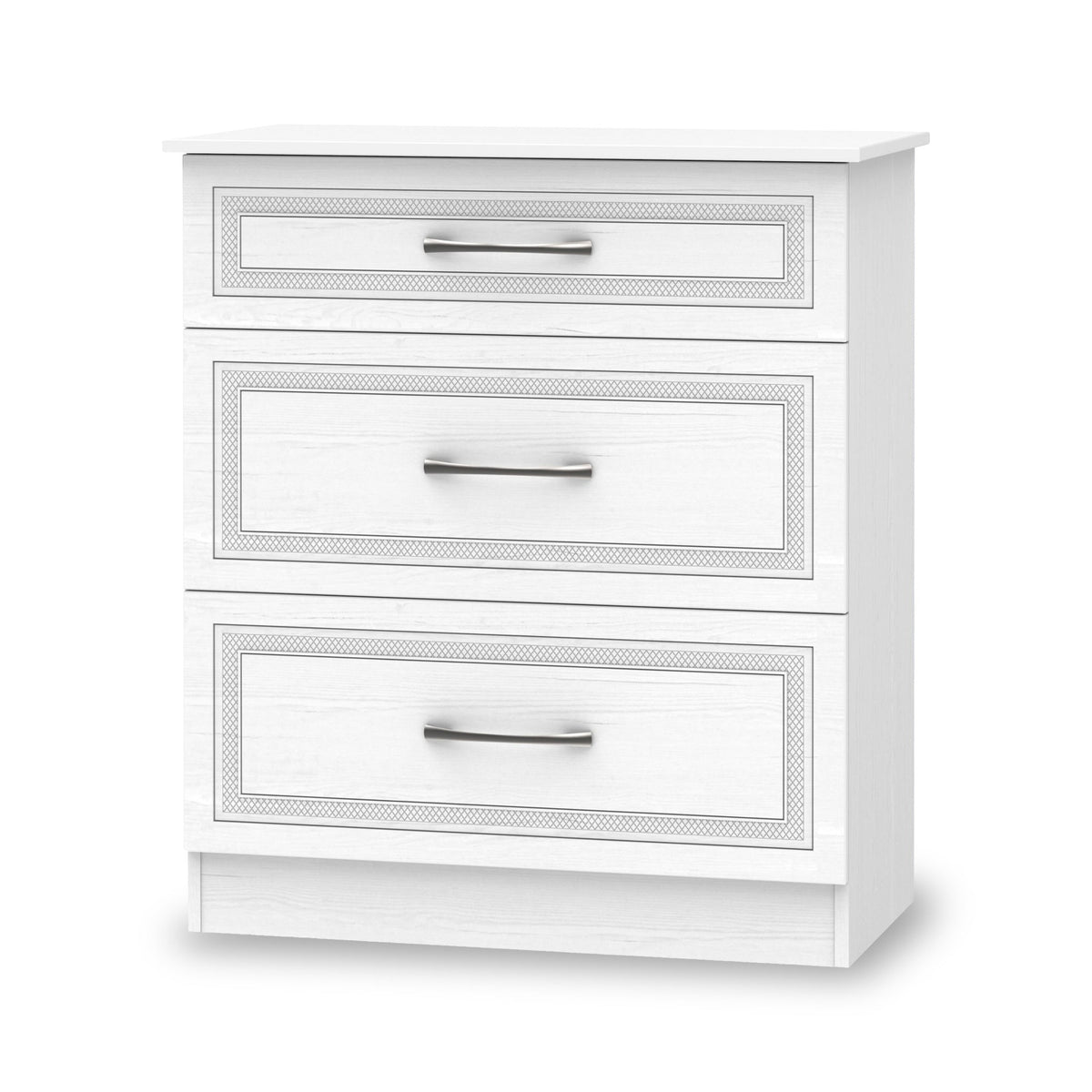 Killgarth White 3 Piece Bedroom Set - 3 drawer deep chest