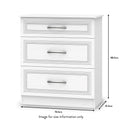 Killgarth White 3 Piece Bedroom Set - 3 drawer deep chest dimensions
