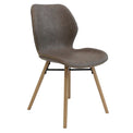 Dewnver Light Brown Faux Leather Dining Chairs with Oak Legs from Roseland