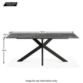 Harlow 180cm Ceramic Dining Table Italia Grey - Size Guide