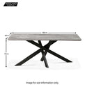 Henley 180cm Ceramic Dining Table - Size Guide