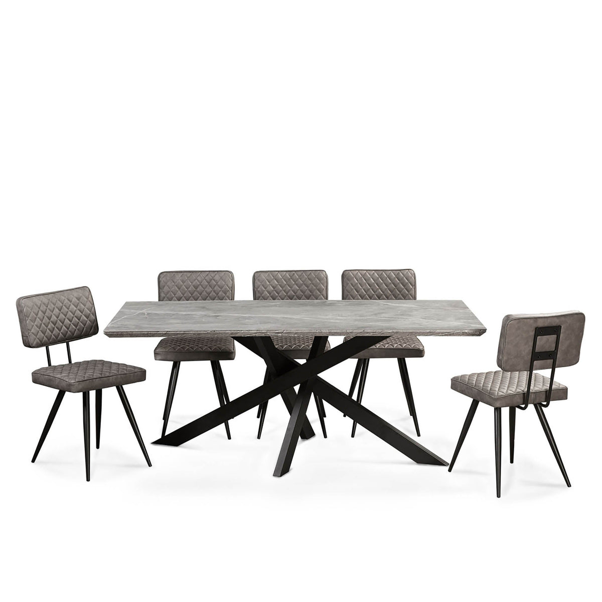 Henley 180cm Ceramic Dining Table - Shown with chairs