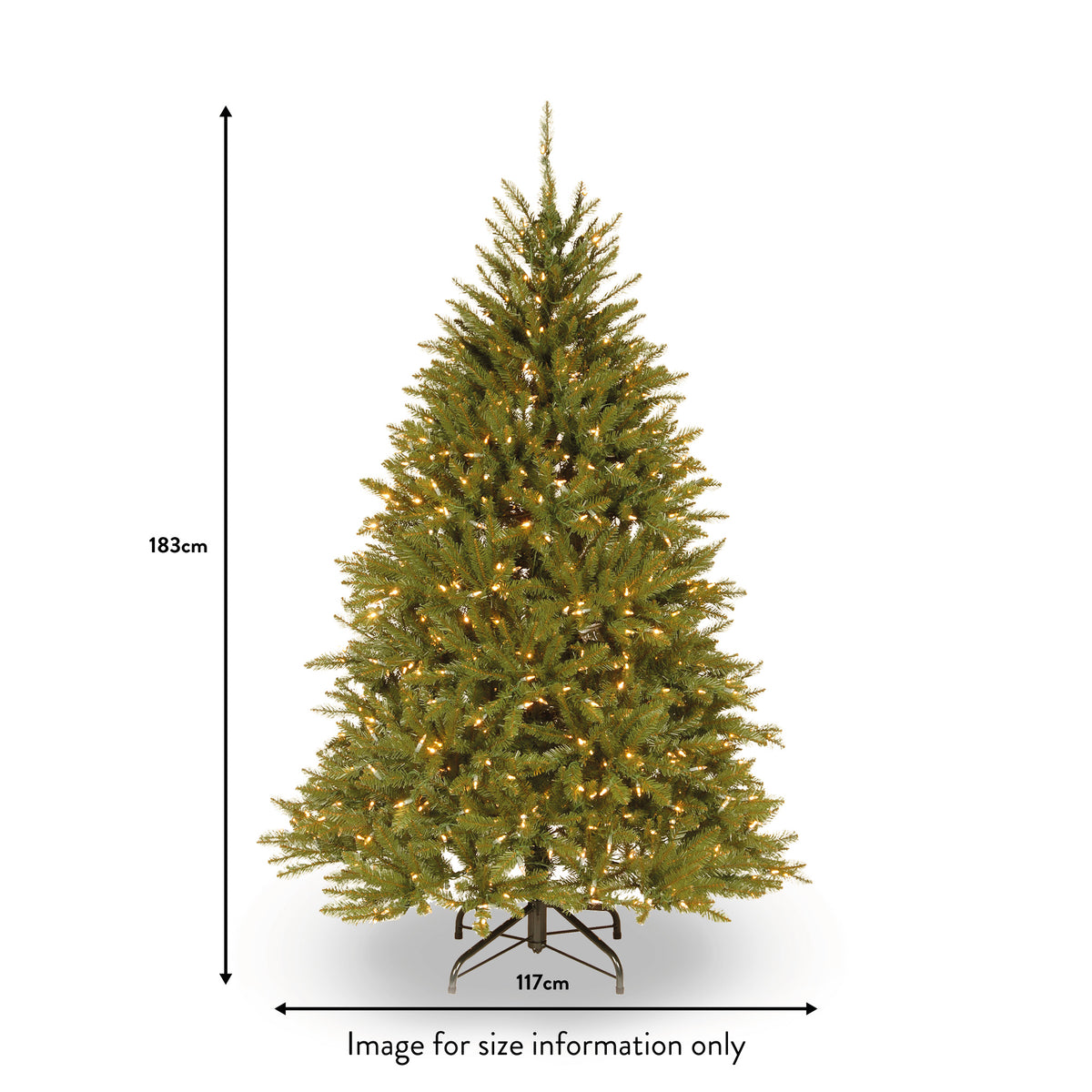 Dunhill Prelit Warm White LED Fir 6ft Tree dimensions